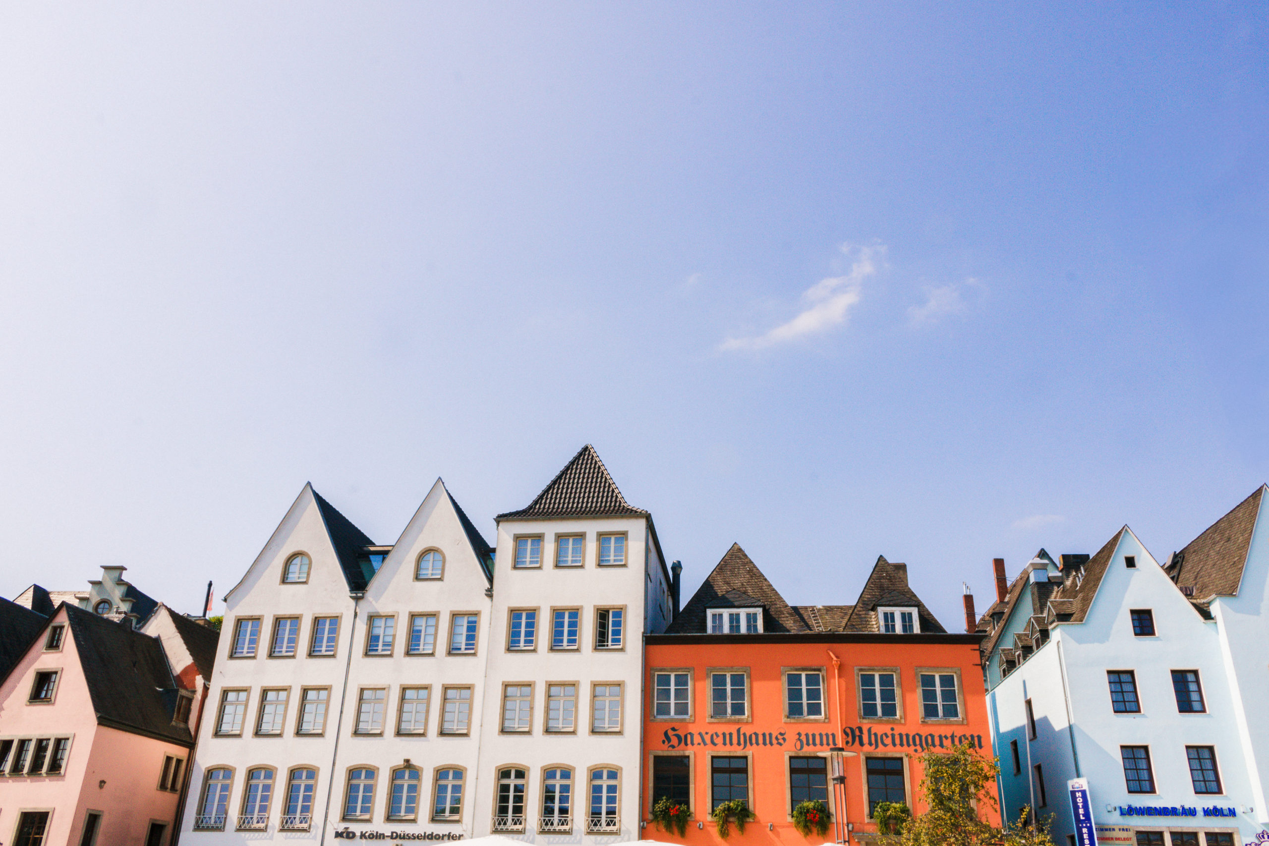 Colourful gabled houses in the old town of Cologne